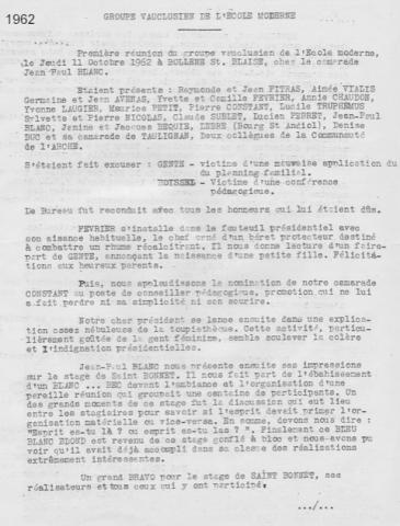 Réunion du GD 84 en 1962