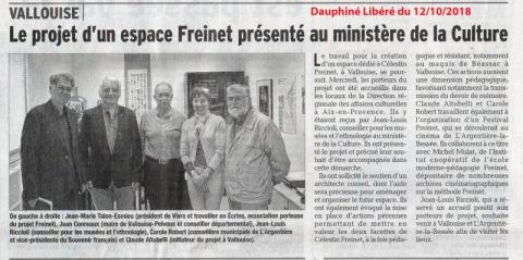 article-du-journal-dauphiné-libéré-sur-lespace-freinet-en-vallouise-octobre-2018