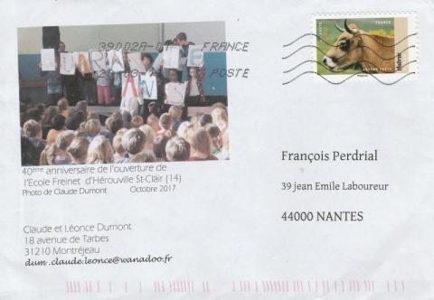 enveloppe pour le 40e anniversaire de l'école Freinet d'Hérouville (Calvados)