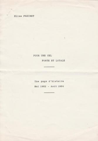 Pour une CEL forte et loyale de E Freinet 1965