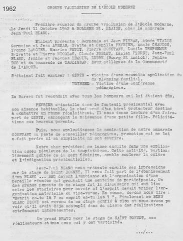 Réunion du GD 84 en 1962