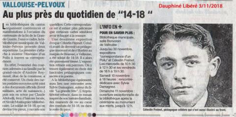 Exposition Grande Guerre à la Bibliothèque de Vallouise