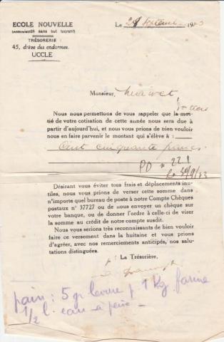 Courrier pour Mawet Jean