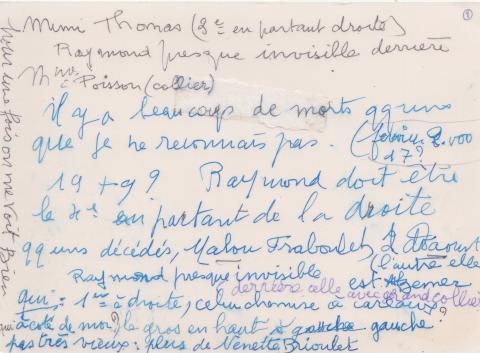 texte au dos de la photo